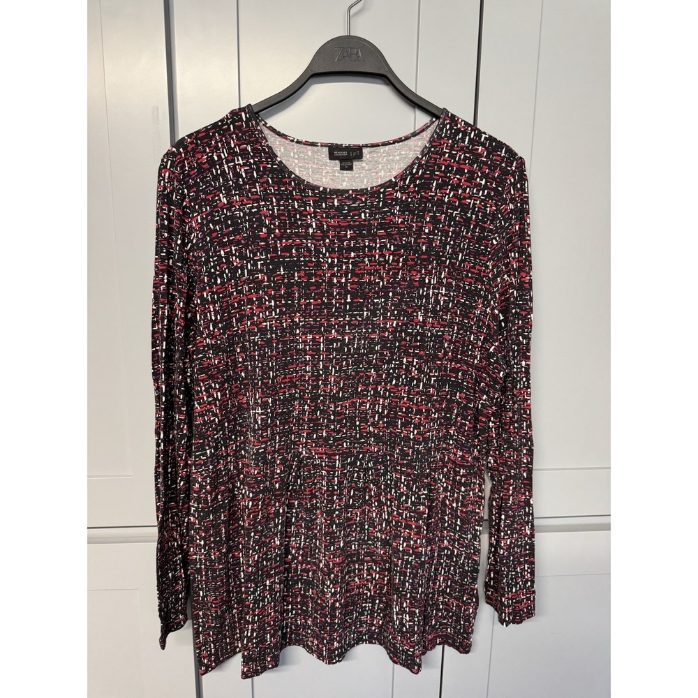J.Jill Wearever Collection Women's Tunic Top Tee Size XL Geometric Long Sleeve